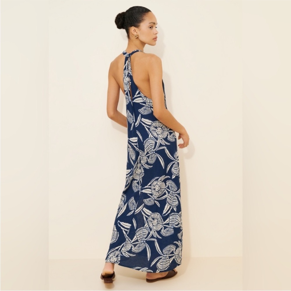 Anthropologie Celandine Plunge Linen Maxi Dress Coverup NWOT - Picture 2 of 15